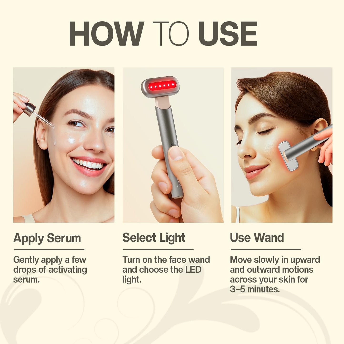 Soulspa Pure 7 in 1 LED Light Wand for Face, Neck & Eye – Silver with Activating Serum | Multifunctional Skincare Tool for Home Use