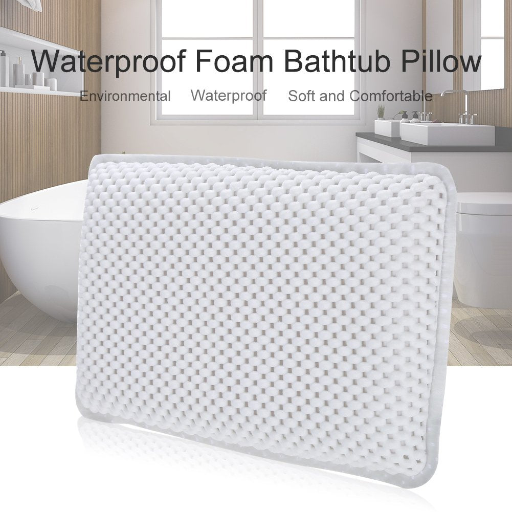 Bath Pillow Bathtub Headrest Soft Neck Support Back Foam Bath Cushion for Tailbone Pillow Pillows tub Head and Neck Bathtub Suction Waterproof Lower Back headrest spa Cup