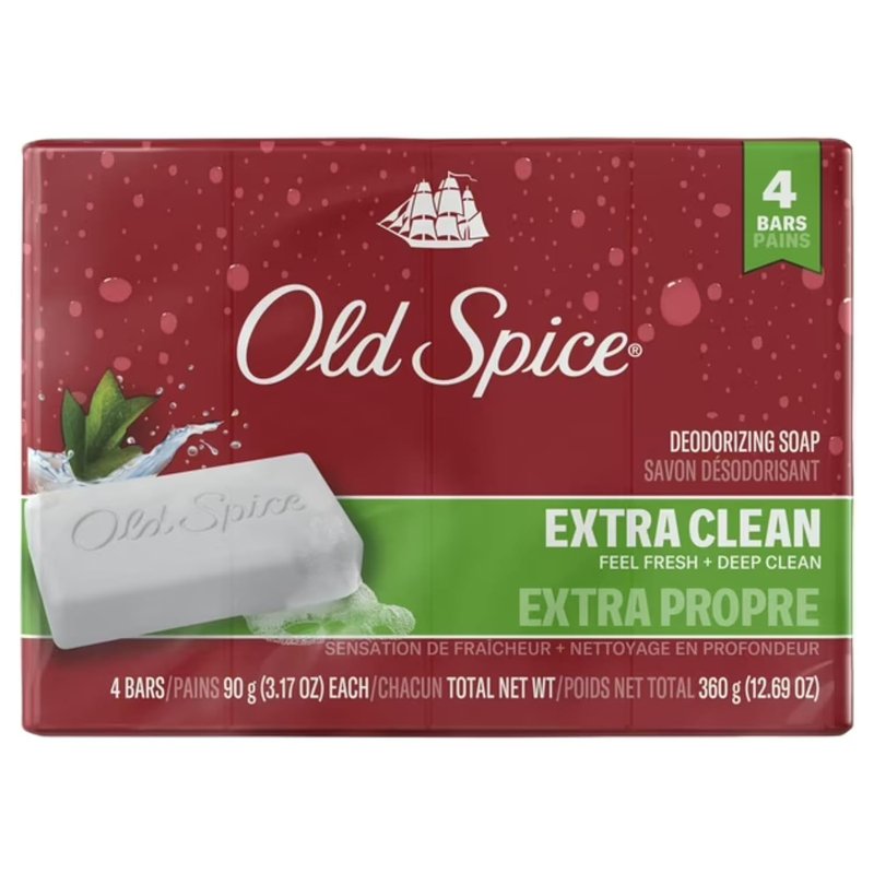 Old Spice Bar Soap - Palm Tree Scent | 3.17 OZ Each, Pack of 4 Bars for Men