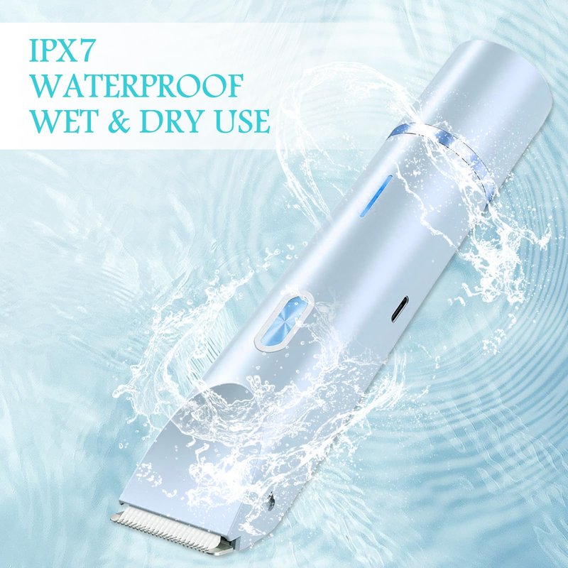 Bikini Trimmer for Women, 2 in 1 Electric Razors for Women, Rechargeable Cordless & Painless Hair Removal, Ultra Low Silent, Easy Cleaning, IPX7 Waterproof Bikini Shaver for Sensitive Skin (Blue)
