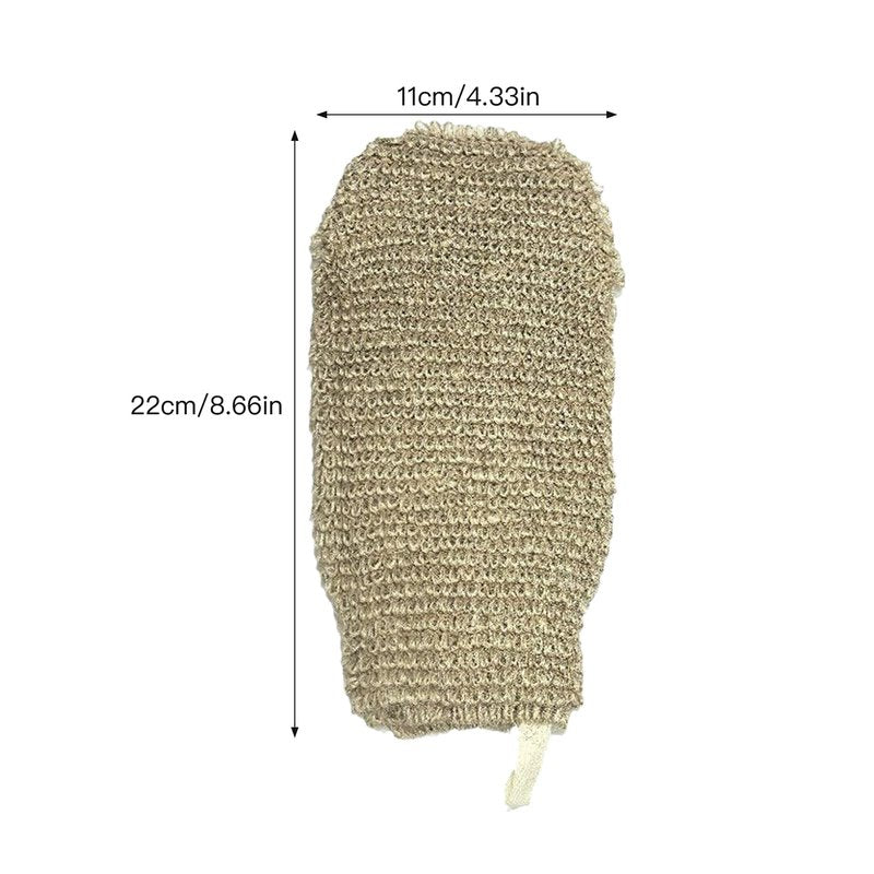 2-Pack Loofah Exfoliating Glove - Natural Hemp Shower Mitts for Body Scrub and Cleansing, Soft Loofah Gloves for Women & Men, Removes Dead Skin & Boosts Circulation