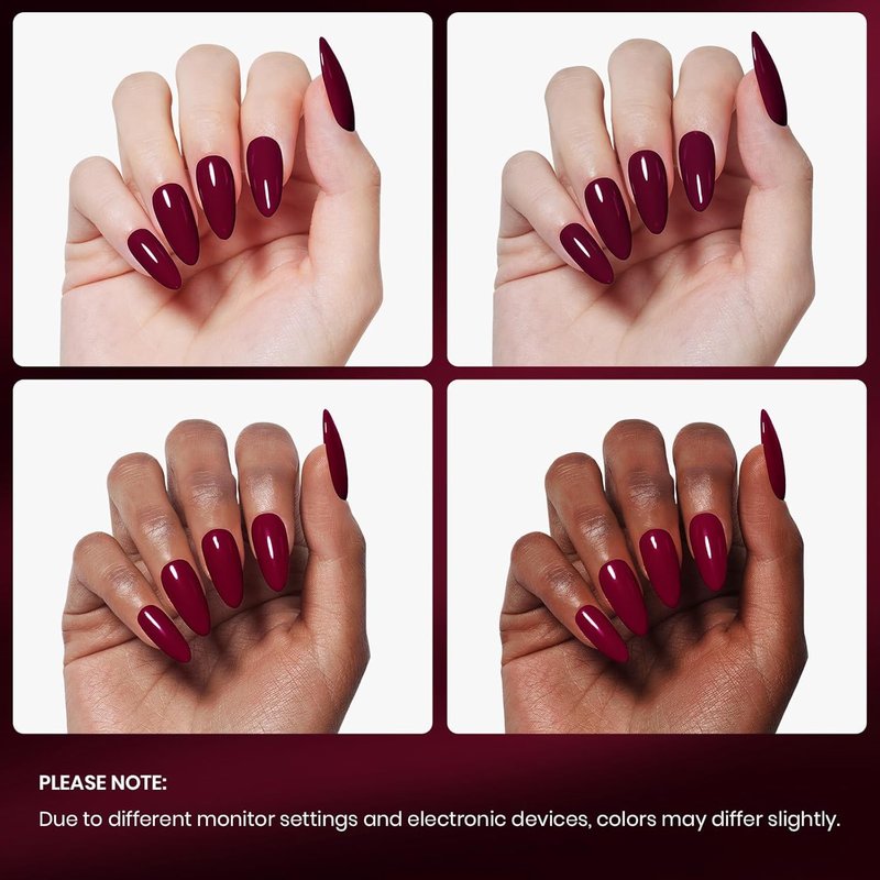 Beetles Red Gel Polish - Oxblood Red Long-Lasting Nail Color | 15ML Burgundy Gel for DIY Manicure