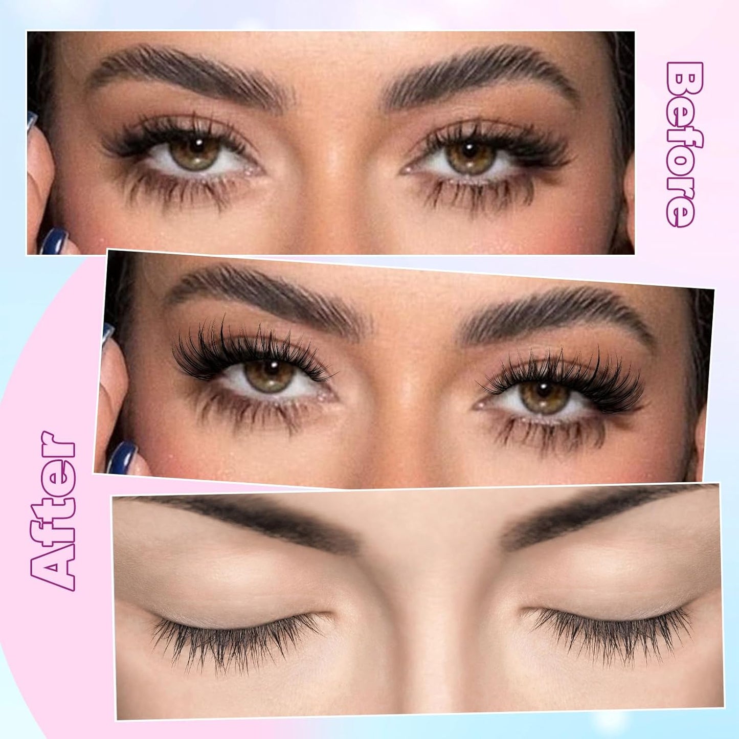 Zanlufly Wispy Eyelash Clusters - Natural CC-Curly Individual Lashes | 180 Pcs, 10-14MM DIY Extensions