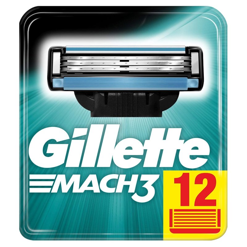 Gillette Mach3 Razor Blades - 12 Replacement Blades for Men's Wet Razors | Triple Blade Design