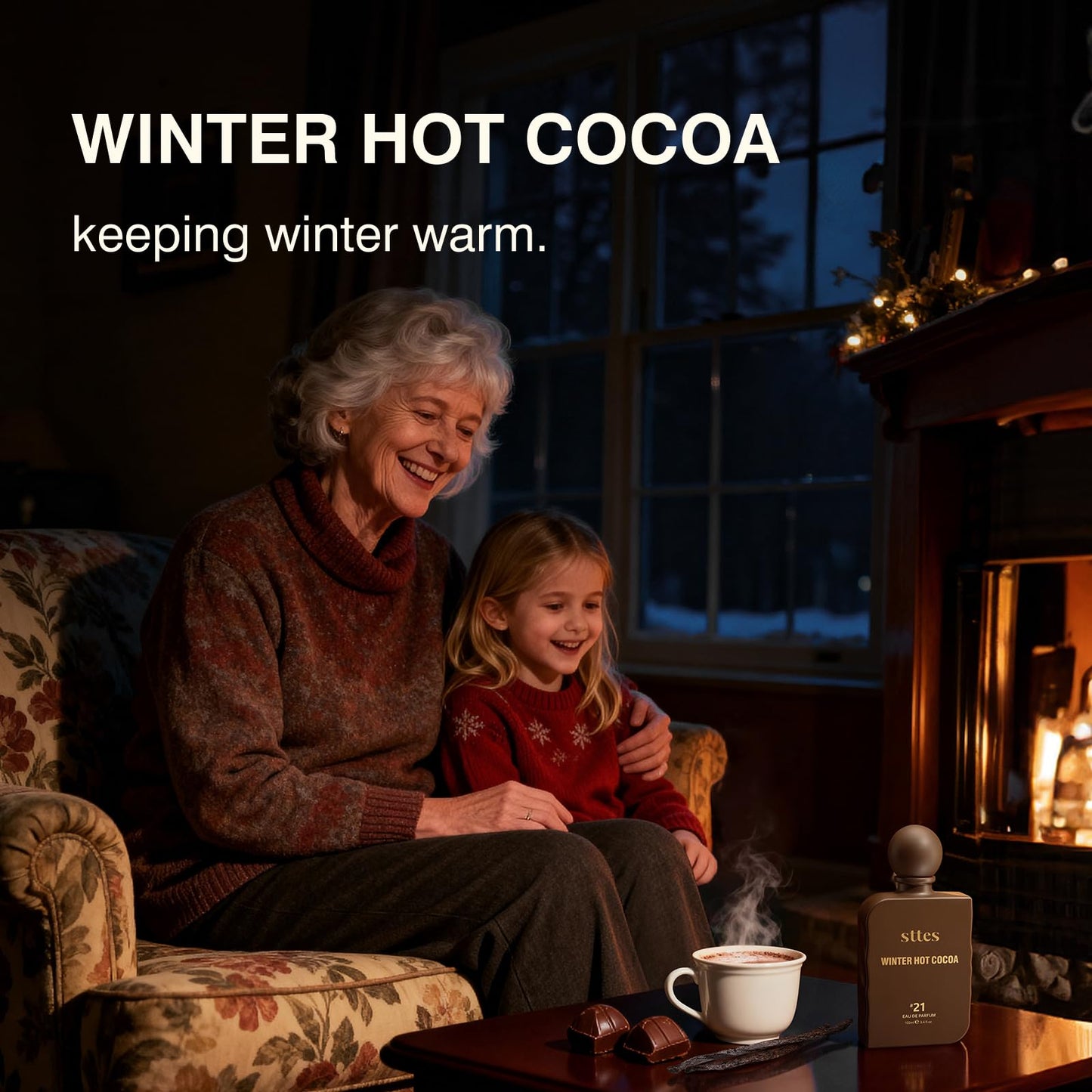 Sttes Perfume #21 for Women – Winter Hot Cocoa Eau de Parfum, Warm Cocoa, The Exact Sweetness You Remember:Hot Milk & Soft Vanilla Scent, Long-Lasting Sweet Gourmand Fragrance, 100ml