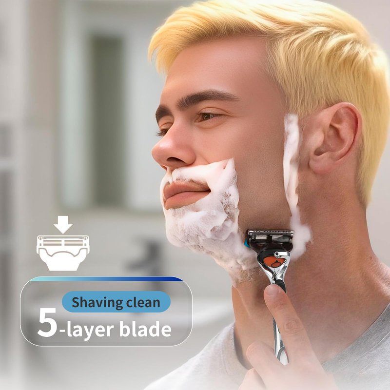 Replace Handle Compatible with Gillette Fusion5 Razors for Men, Comfort Glide Razor Handle Non-slip Ergonomic Handles, Only the handle(1 Pack Black)
