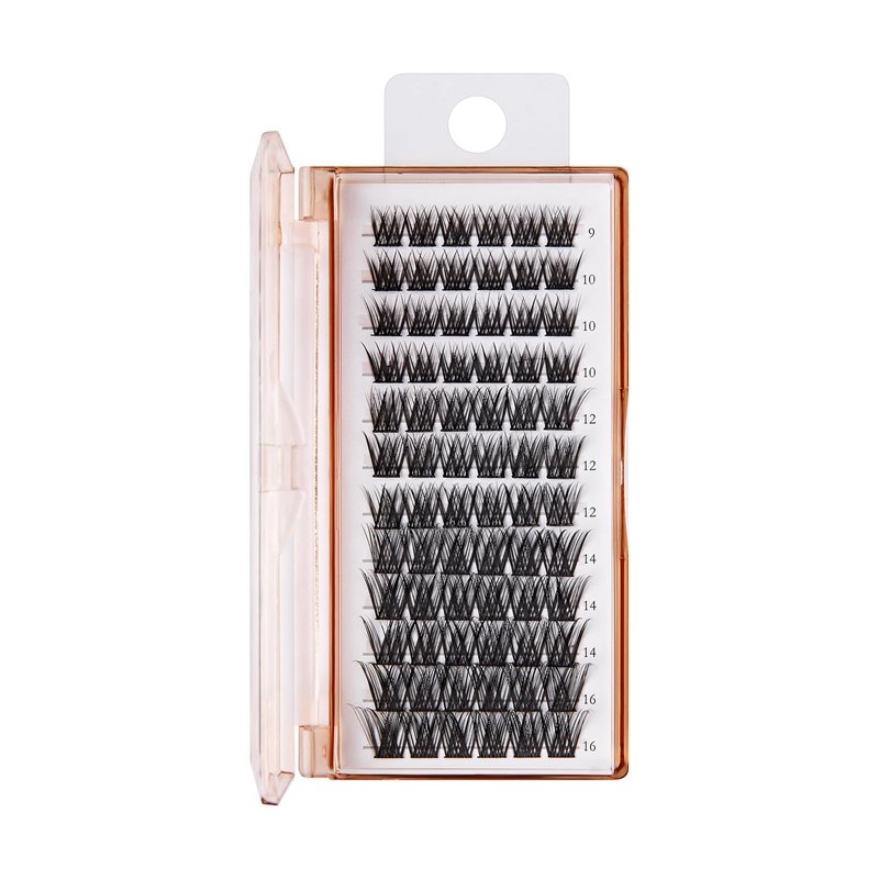 BeBlinky False Eyelashes, Lash Extension Kit 02, 9mm-16mm, Wide Band, Easy to Apply and Remove, No Damage to Natural Eyelashes, 72 Lash Clusters - Wispy