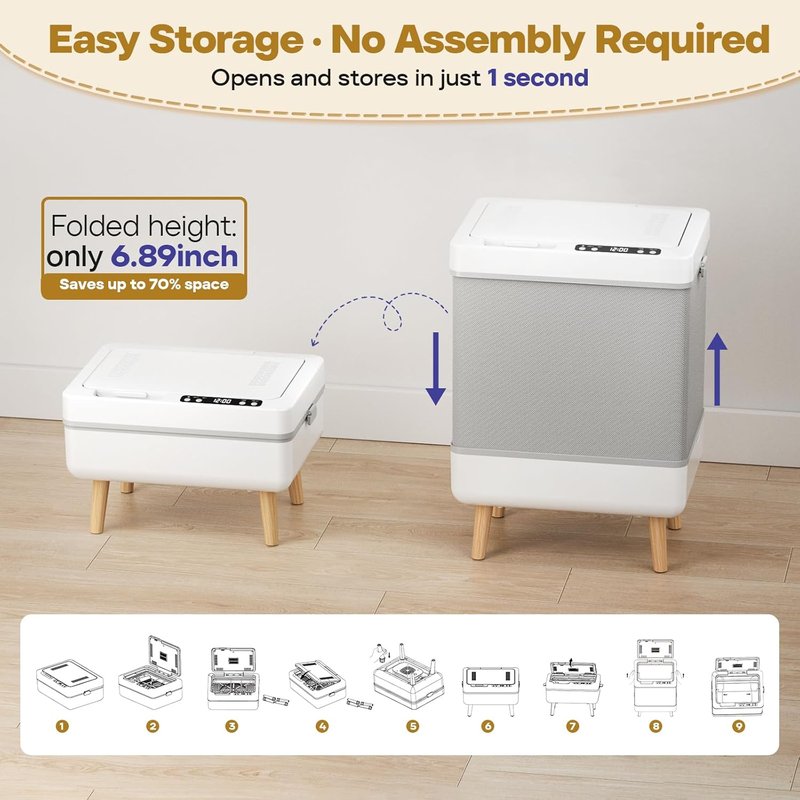Skiennix 35L Towel Warmer - Family-Sized Foldable Design with Window & Dual Safety Shut-Off | Spa-Like Luxury Gift Set