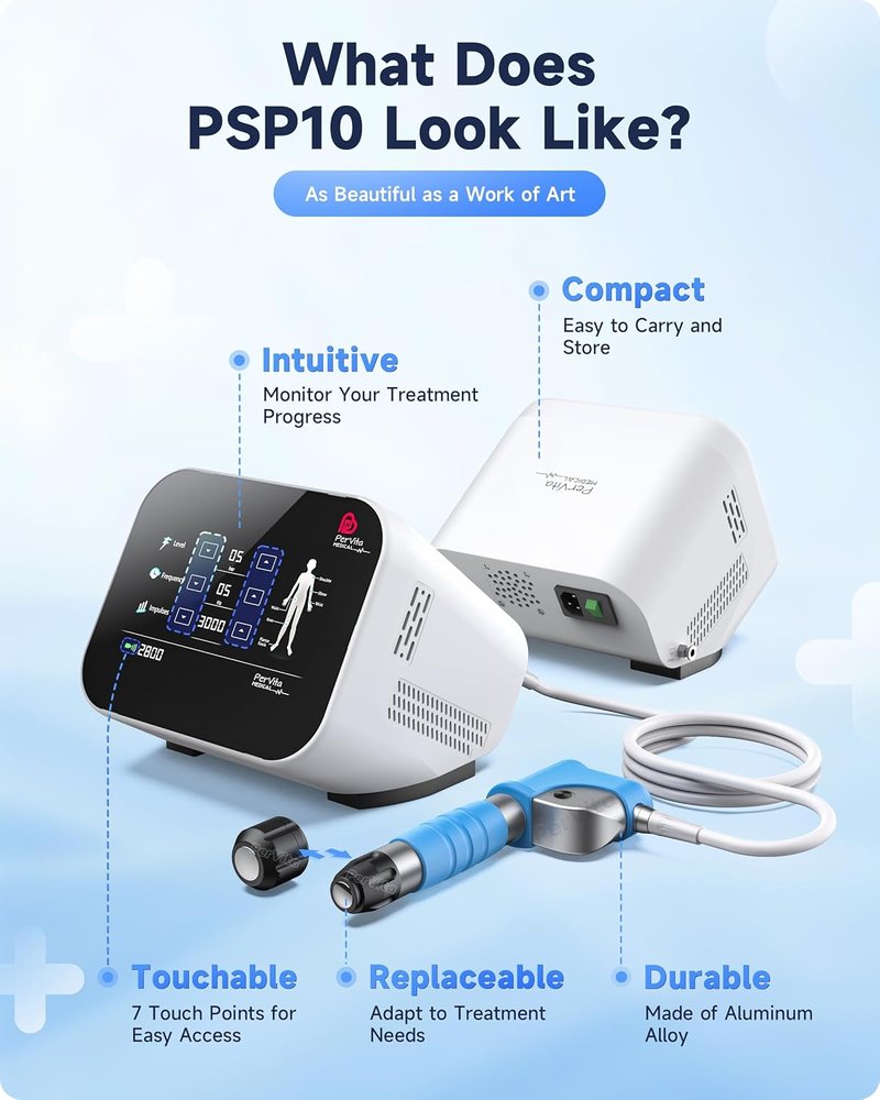 PerVita Medical Shockwave Therapy Machine - Painless Joint & Muscle Pain Relief | Portable & Non-Invasive PSP10