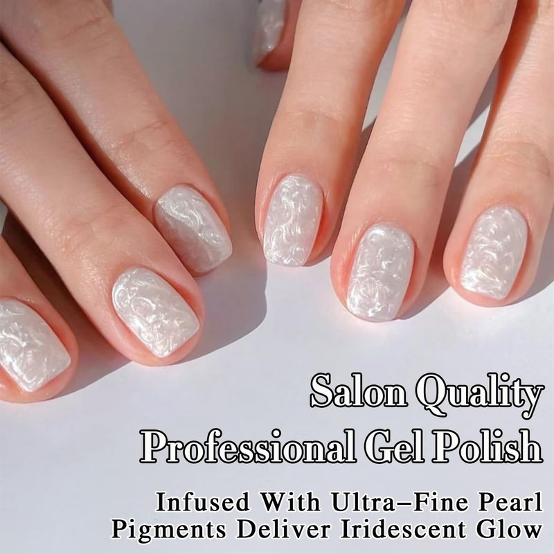 Double Rhythm 15ML Gel Nail Polish Pure Sheer Same Color Same Bottle Soak Off Gel Polish Art Manicure Salon DIY at Home for Women (Pearl White-B1139)