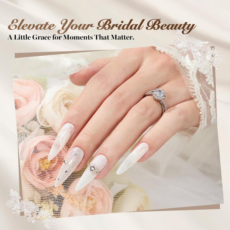 Beetles Summer Gel Nail Polish Kit with UV Light - Wedding Beauty French Manicure Kit, 15ml UV LED Soak Off French Tip Gel Polish Set with Nail Tools Nails Decoration