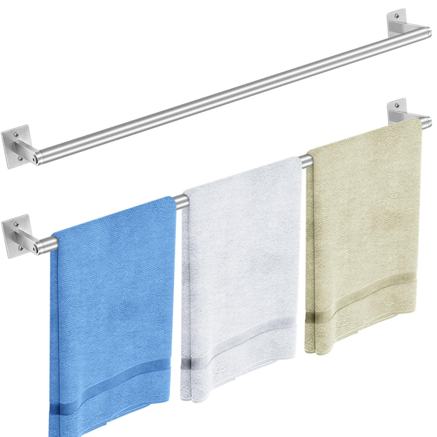 VOTZAAQ Brushed Nickel Towel Bar for Bathroom Wall,Stainless Steel Towel Racks for Bathroom Wall Mounted, Space-Saving Towel Storage, 32 Inch