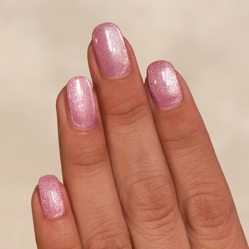 ILNP Pink Suede - Pink Magnetic Holographic Nail Polish, Sparkly Velvet Finish, Non-Gel, Long Lasting, Quick Dry, Non-Toxic, Vegan
