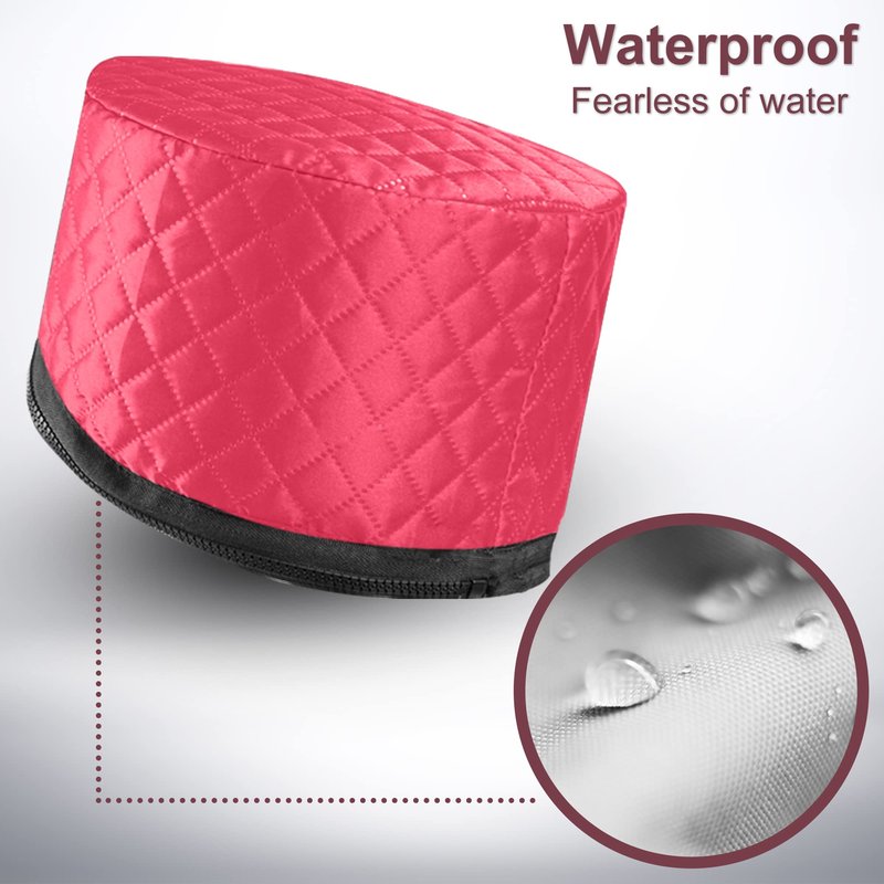 Heat Cap for Deep Conditioning, Ingeware Thermal Cap for Hair Steamer Cap for Natural Hair Portable Electric Heat Hair Spa Cap for Home Use Pattern (Rose Red)