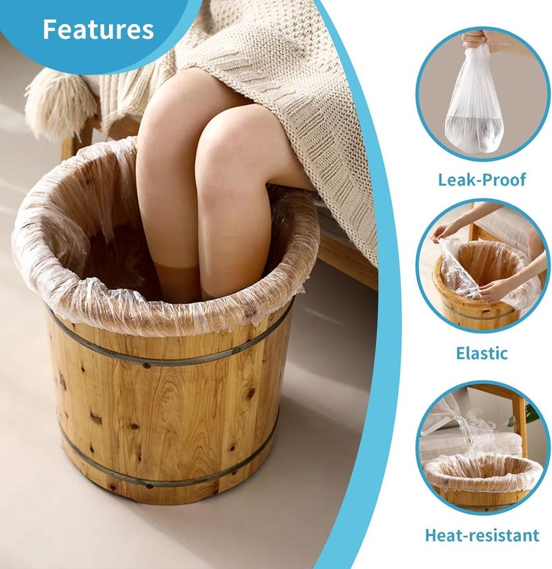 25PCS Disposable Pedicure Liners by Skiennix - Plastic Foot Soak Covers for Spa & Footbath