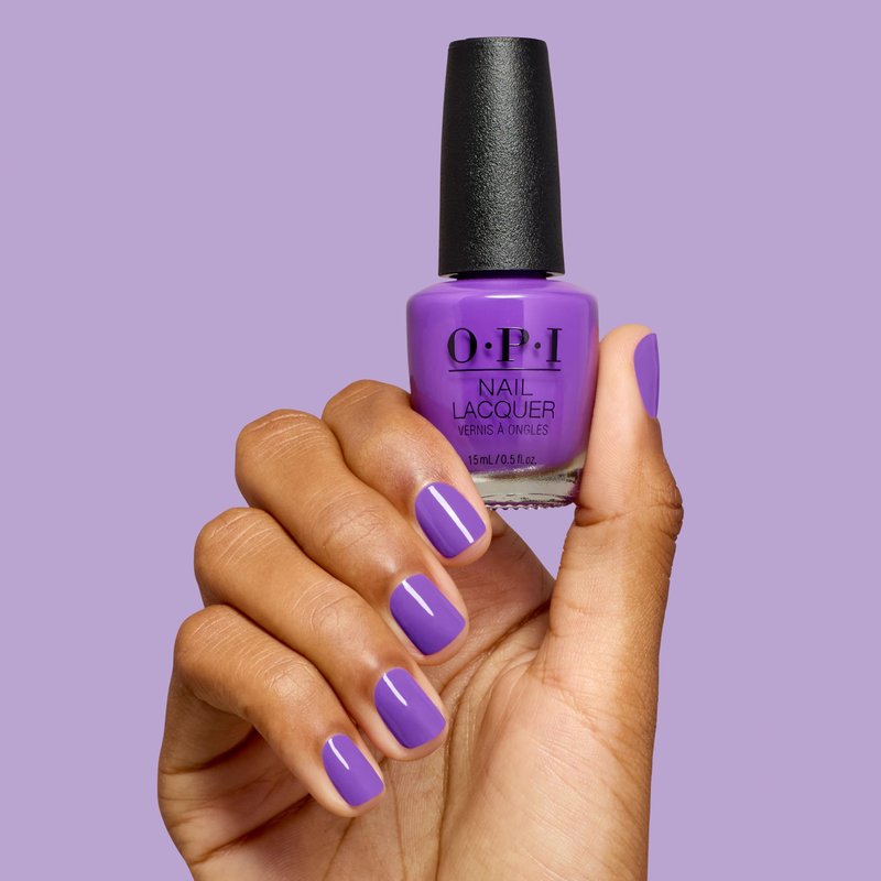 OPI Nail Lacquer Glowin' on Vacay | Opaque Electric Cool Violet Purple Crème Chip Resistant Nail Polish | Trip to the Brite Side | Summer 2026 Collection