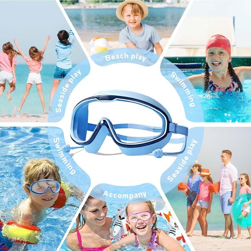 AIIONP HD Children's Swimming Goggles - Large Frame, Waterproof & Anti-Fog | For Ages 3-14