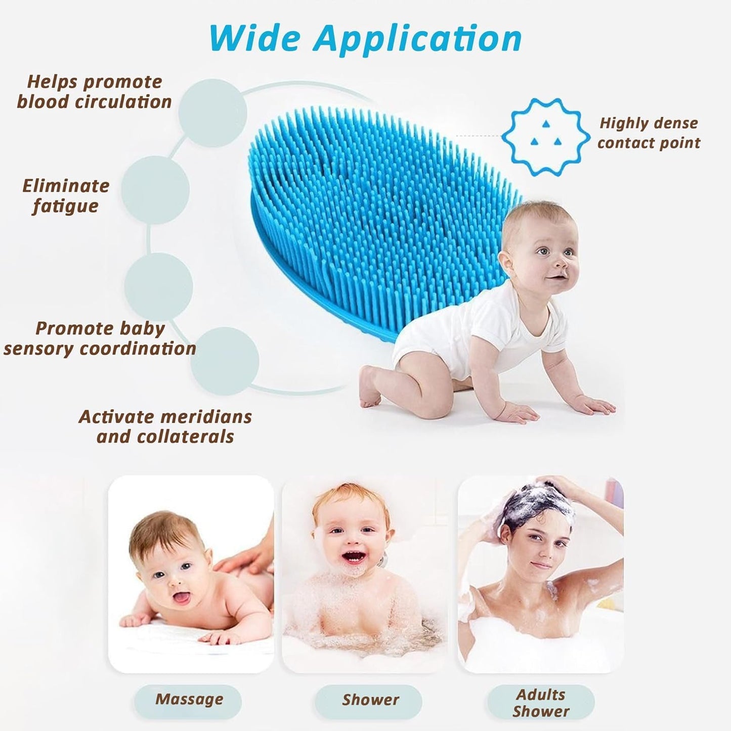 ZSKXYRUS Shower Foot Scrubber Mat, Silicone Foot & Back Scrubber for Shower with Non-Slip Suction Cups and Storage Hooks,Foot Massager Cleaner for Men and Women Use (Blue) (Pink)