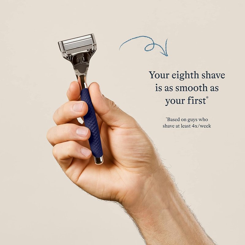 Harry's Shaving Kit for Men - Chrome Razor Handle & 3 Blade Refills | German Engineered Quality