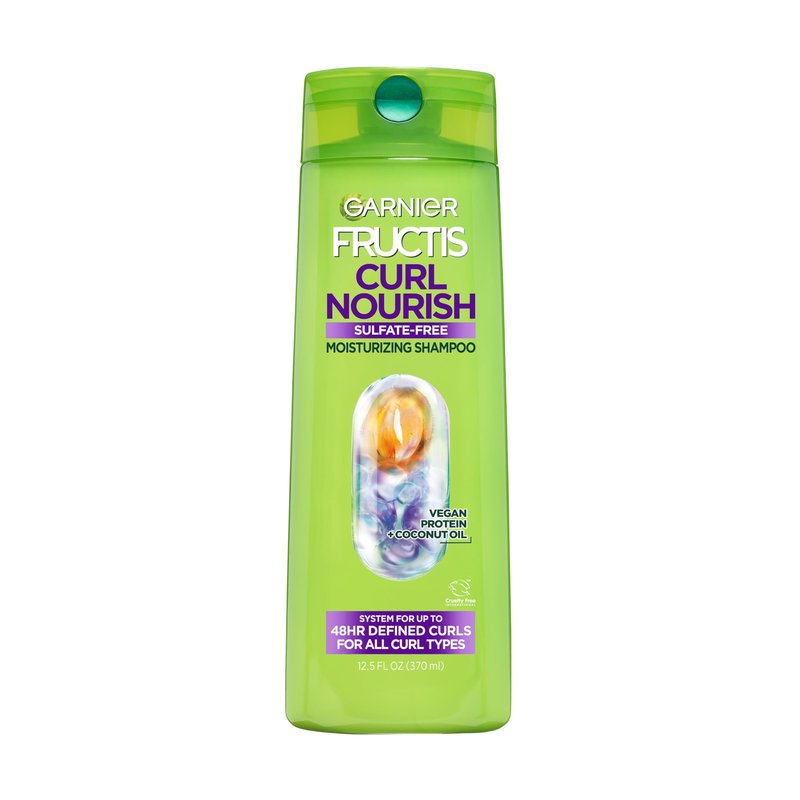 Garnier Fructis Curl Nourish Sulfate Free Moisturizing Shampoo, 12.5 Fl Oz, 1 Count (Packaging May Vary)