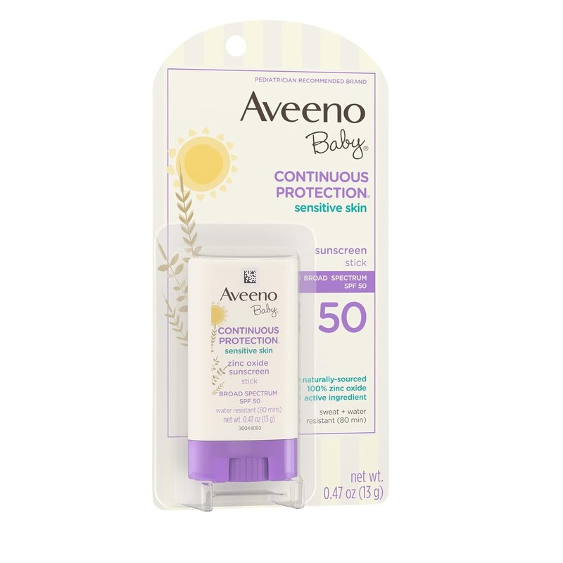 Aveeno Baby Mineral Sunscreen Stick - SPF 50 Protection for Sensitive Skin | Travel Size 0.47 oz