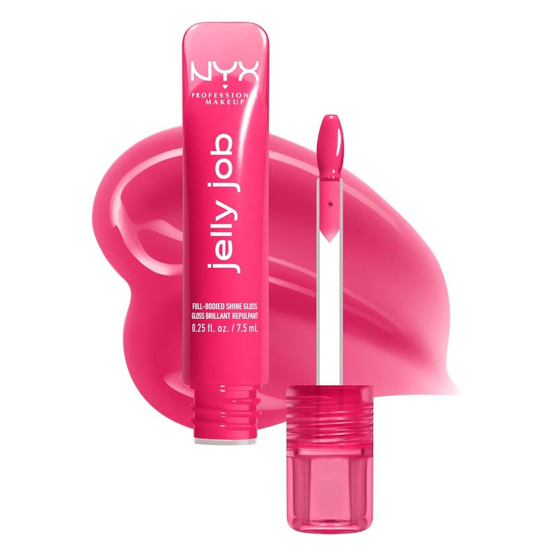 NYX Jelly Job Lip Gloss - Full-Bodied, Smoothing Lip Tint | Juicy Jelly Bright Pink