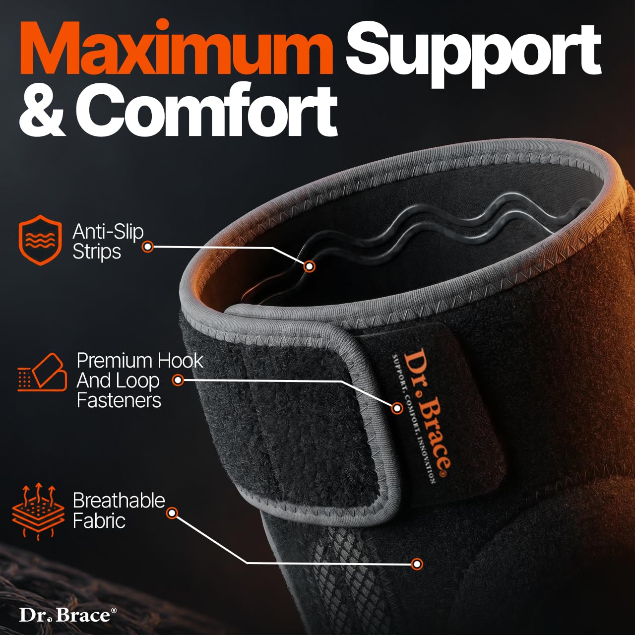 DR. BRACE ELITE Knee Brace with Side Stabilizers & Patella Gel Pads for Maximum Knee Pain Support and fast recovery for men and women-Please Check How To Size Video (Mercury, Large)