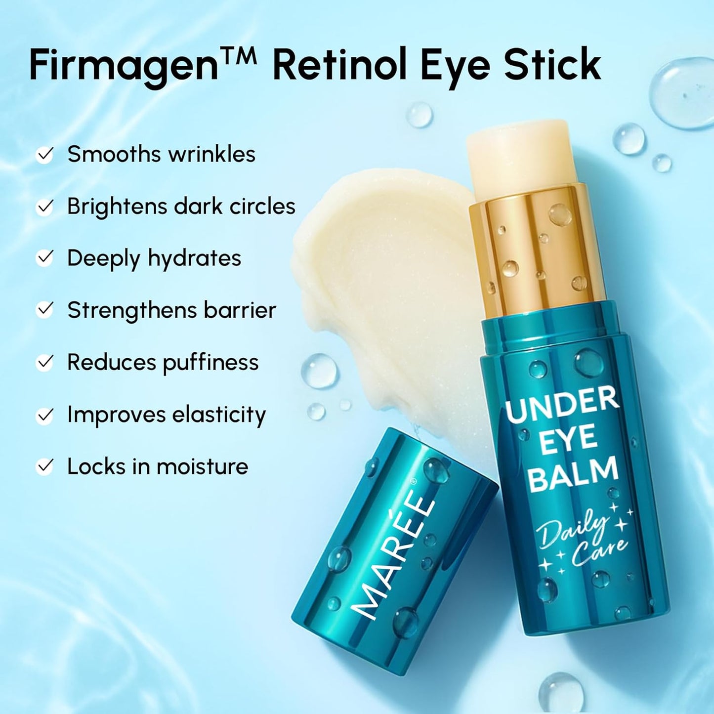 Under Eye Balm Stick - Retinol & Ceramide Complex for Dark Circles | Anti-Wrinkle Hydrating Skincare