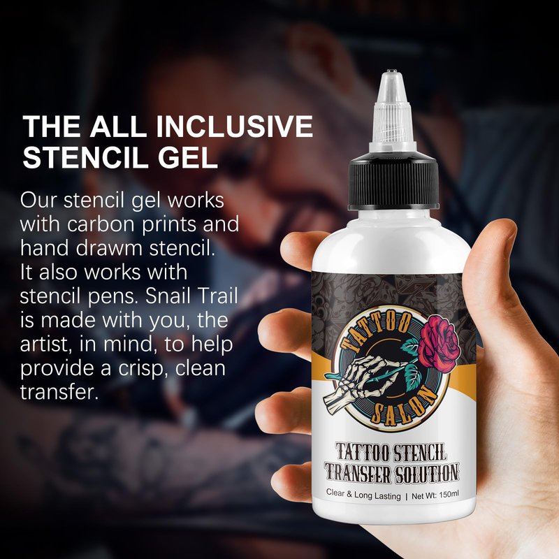 150ml Tattoo Stencil Transfer Gel Solution, Professional Tattoo Stencil Gel, Stencil Magic Cream, Tattoo Application Solution for Transfer Paper Machine Stencils, Clear & Long-Lasting