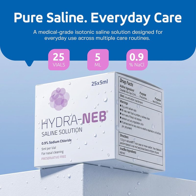 0.9% Saline Solution - Sodium Chloride Nasal Irrigation & Moisturizing for All Ages | 125 ml