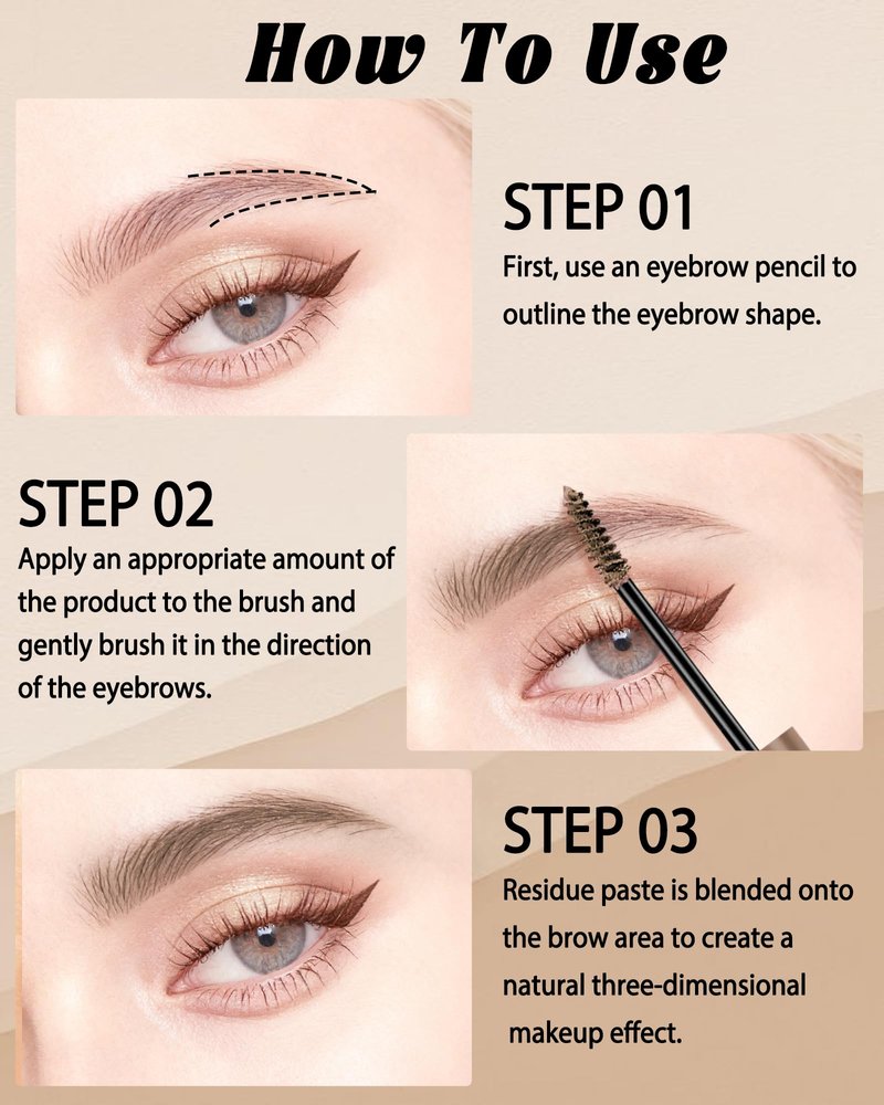 Pink Tinted Eyebrow Gel,2 Pcs Long Lasting Waterproof Eye Brow Tinting Kit,Smudgeproof Transfer-Proof Eyebrow Tint Glue,Ultra-Fine Brush Brow Filler Stain,Women's Mother's Day Makeup Gift for Women-02