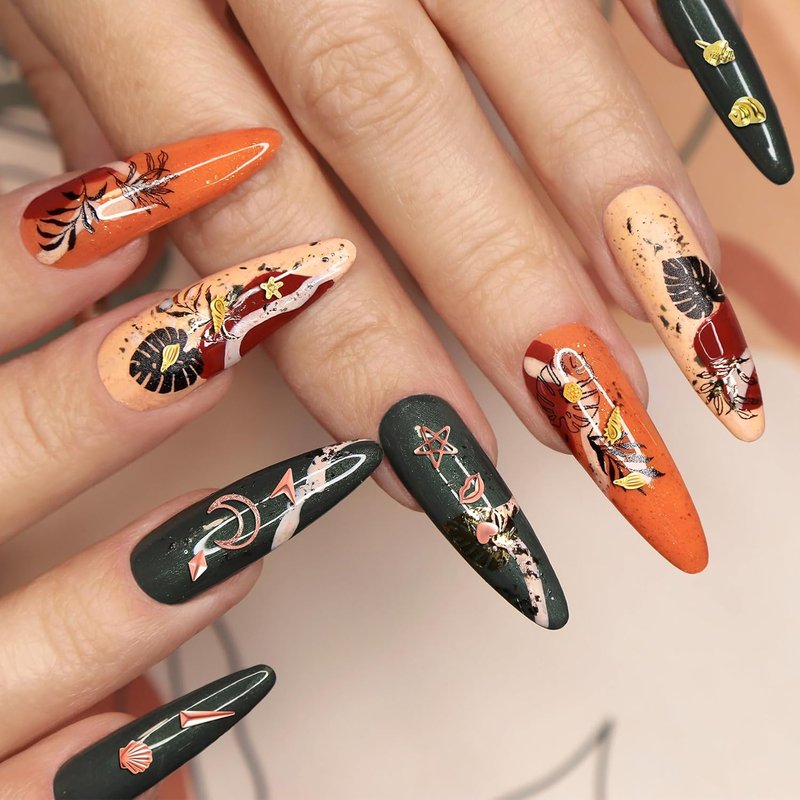 Pndeyo 3D Ocean Nail Art Charms - Beach Starfish & Seashell Decals | Gold & Rose Gold