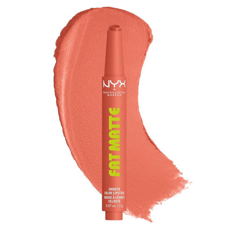 NYX PROFESSIONAL MAKEUP Fat Matte Lipstick, Pigmented, Smoothing, & Non-Drying Lip Crayon, Long Lasting Lip Makeup, Vegan & Cruelty Free - Cashmere Cutie (Peachy Nude)