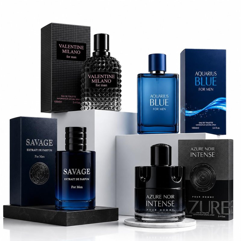Men’s Cologne Gift Set – 4 Fragrance Collection (Valentine Milano, Valencia Uomo, Uomo Fantasy, Verse Pour Homme) – Citrus, Woody, Aromatic & Spicy Notes – 3.4 Fl Oz Each