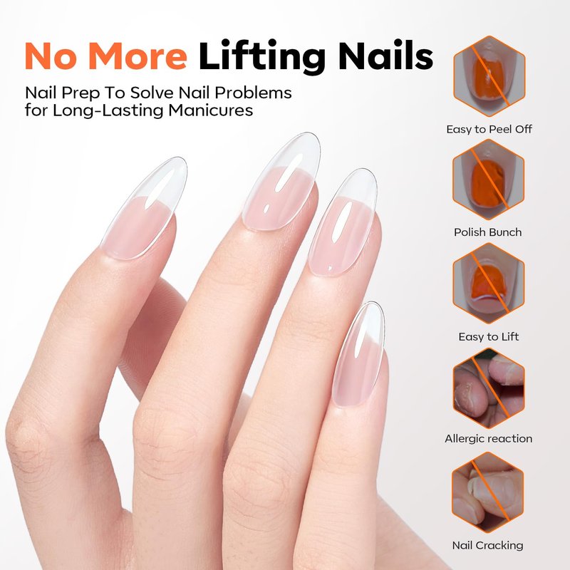 Modelones 10-In-One Gel Nail Glue - Long-Lasting Adhesive with Dehydrator & Primer for Acrylic Nails