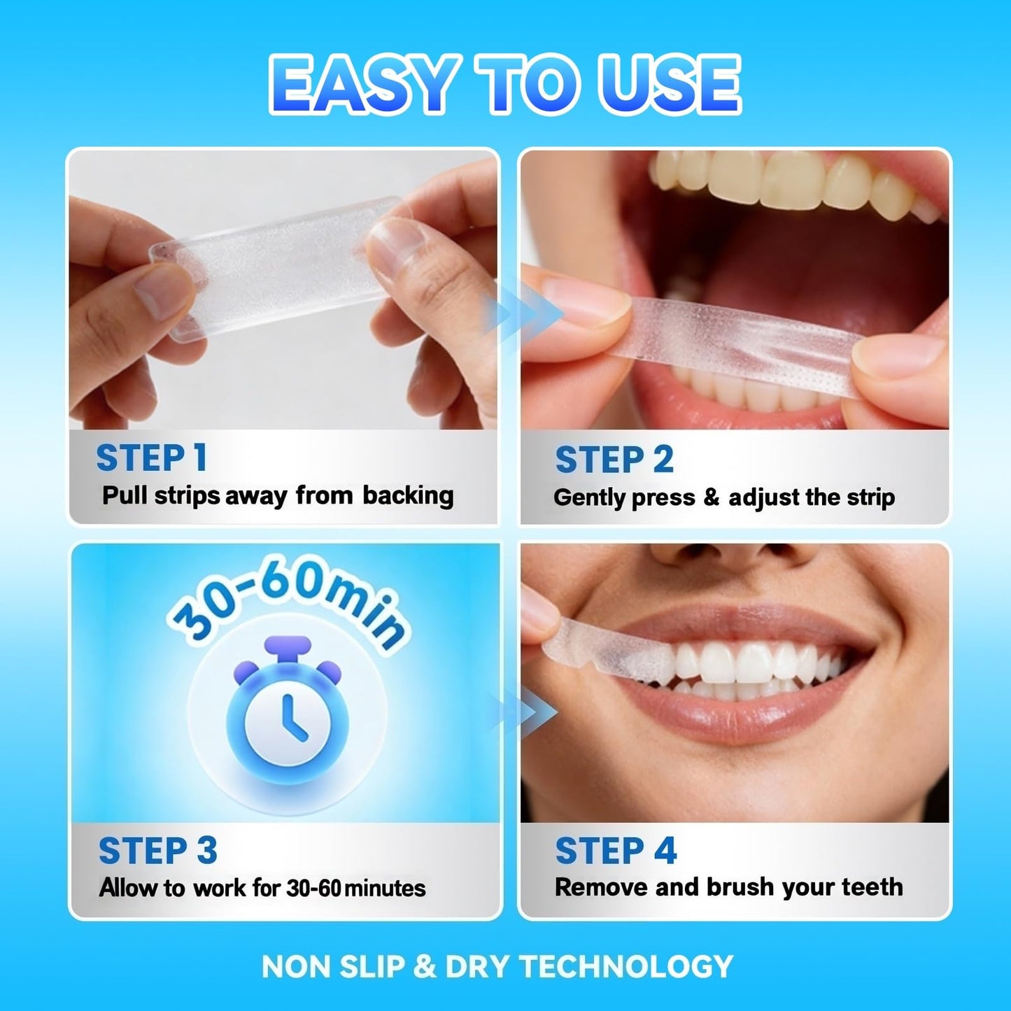 Teeth Whitening Strips for Sensitive Teeth - 9D Teeth Whitening Kit Professional Effects, Teeth Whitener for Enamel Safe, 14 White Strips (7 Day Treatment) Remove Stains for a Brighter Smile, Mint