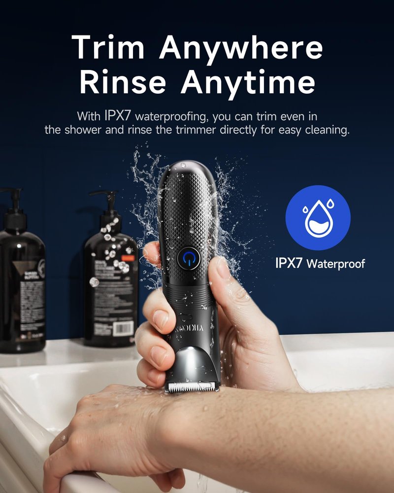 Manscape Trimmer for Men - No Nicks Electric Razor-Shaver for Balls/Pubic/Groin/Legs/Chest Hair Removal w/Light & Ceramic Blade, IPX7 Waterproof Full Body Hair Groomer USB-C Charging, Gifts for Men