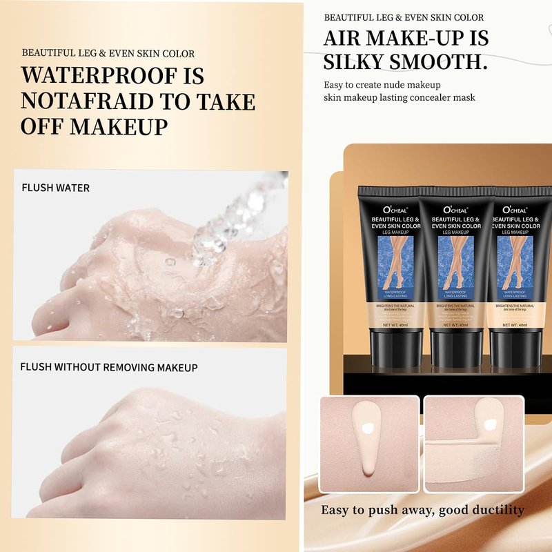 Leg Makeup - Waterproof No Transfer Vein Concealer for Varicose Veins & Scars | 2PCS