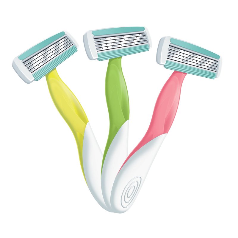 BIC Soleil Comfort Scented Disposable Razors for Women, Sensitive Skin Razor with Aloe Vera and VItamin E Lubricating Strip and 4 Blades, 3 Piece Razor Set