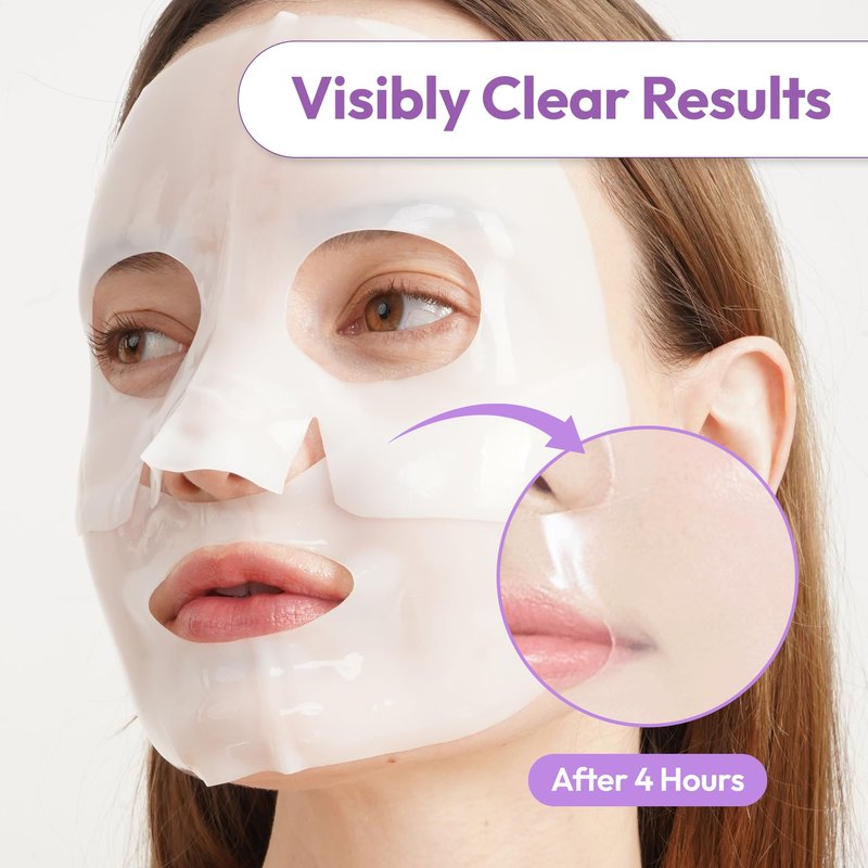 LAPCOS K Beauty Deep Collagen Glass Skin Overnight Mask - Korean Skin Care Mask with Rose PDRN, Vegan Collagen & Hydrogel Sheet - Hypoallergenic Firming Collagen Face Mask Sheets (4 ea, 1.23 oz)