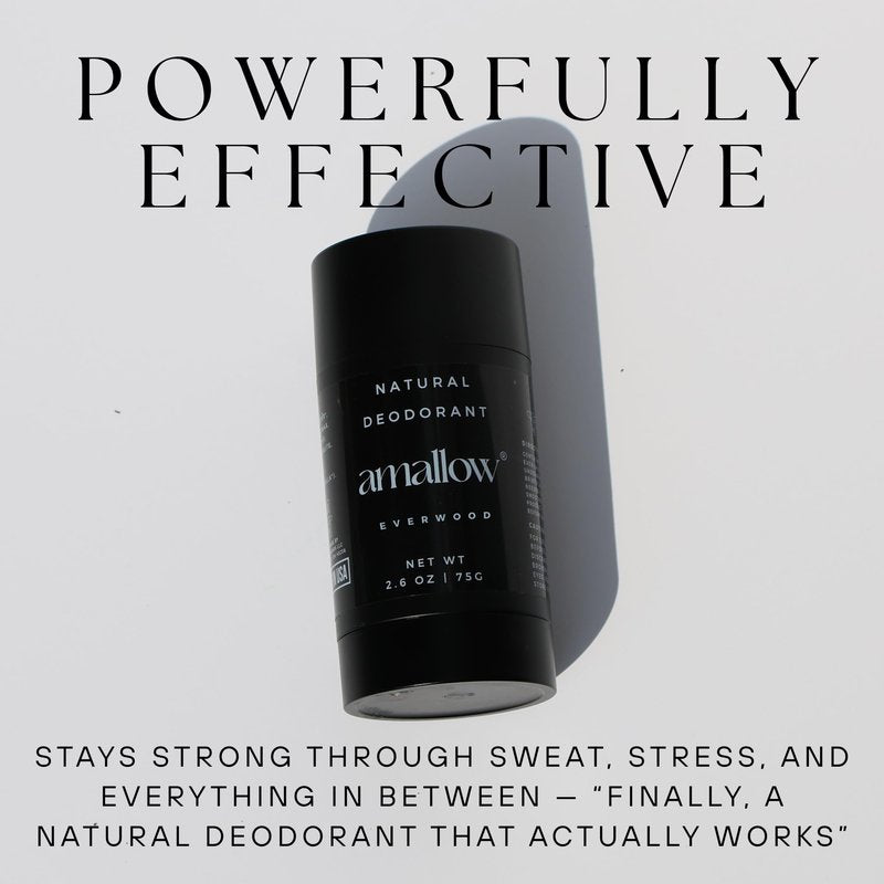 Amallow - Natural Deodorant - Aluminum Salt-Free, Tallow-Based, Baking Soda-Free, with Magnesium & Zinc - Long-Lasting Odor Protection - Handcrafted in the USA - 2.6 oz (Everwood)