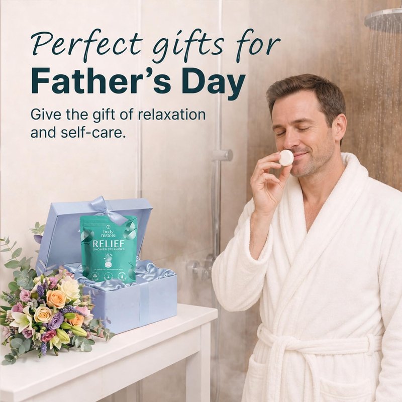 Body Restore Shower Steamers Aromatherapy 15 Pack – Fathers Day Gift for Dad, Luxury Spa Gifts for Men, Stress Relief & Relaxation Self Care – Premium Eucalyptus Essential Oil Tablets