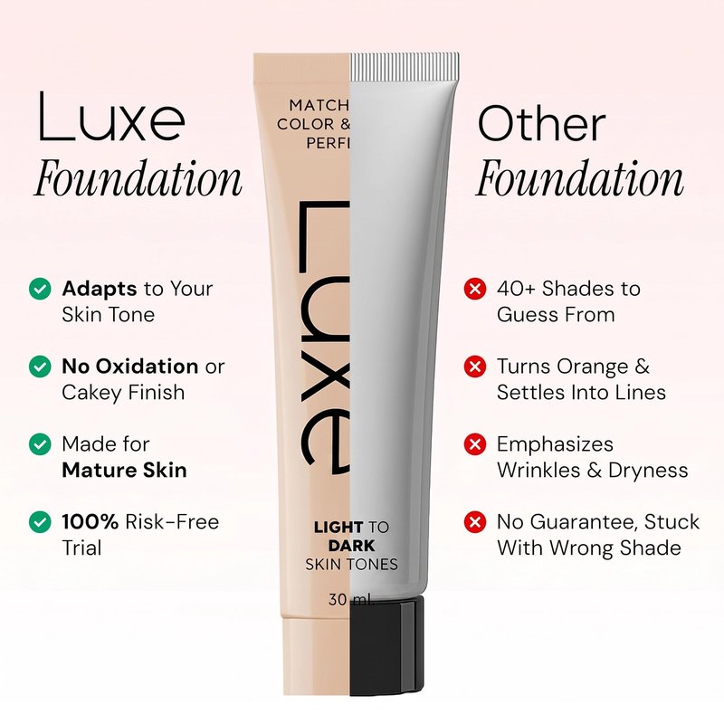 Luxe Changing Foundation for Medium Skin Tone with Essential Brush Set – Smooth, Buildable Coverage – Includes Professional Makeup Brush for Flawless Application
