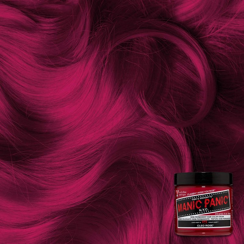 MANIC PANIC Classic Cleo Rose Semi Permanent Hair Color - Warm Magenta Pink Hair Dye for Women & Men That Lasts 4-6 Weeks - Vegan, Ammonia & Cruelty-Free - Create & Mix Custom Shades (4oz / 3pk)
