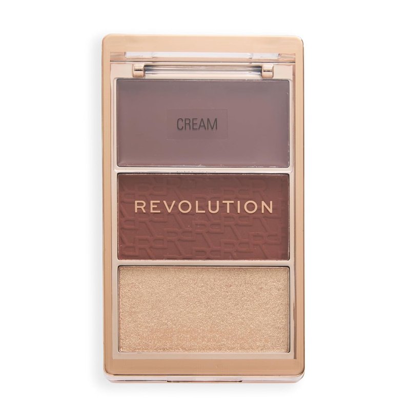 Revolution Blush Icon Palette - Creamy Matte & Shimmer Bronzer Trio | Hyaluronic Acid Infused, Vegan, 0.09 oz