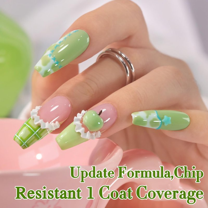 Double Rhythm 15ML Gel Nail Polish Pure Sheer Same Color Same Bottle Soak Off Gel Polish Art Manicure Salon DIY at Home for Women (Stone Green-A1787)