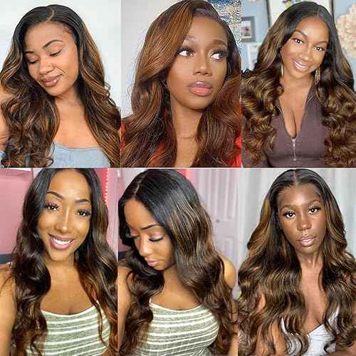 28 30 32 Inch Highlight Human Hair Bundles P1B30 Body Wave Bundles Niegmeag Hair Grade 8A Brazilian Virgin Remy Hair Extensions Double Weft Real P1B30 Hair Weave