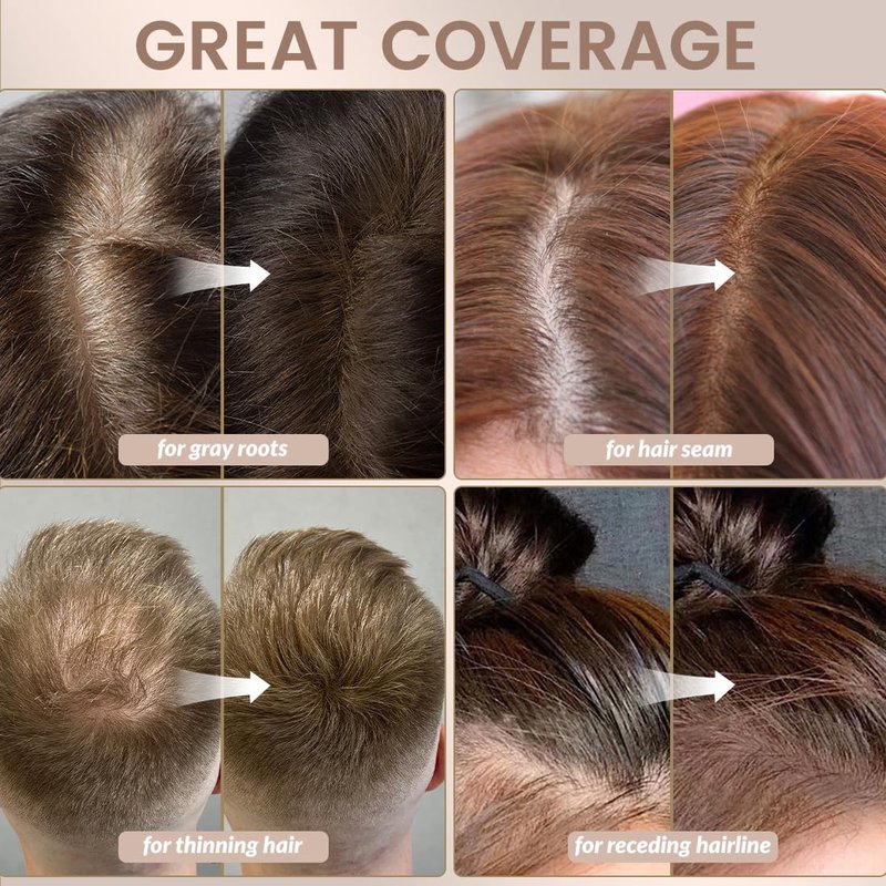 Root Touch Up Hair Color Spray - Temporary Gray Coverage | Ammonia-Free, Quick Drying, Water-Resistant, Black