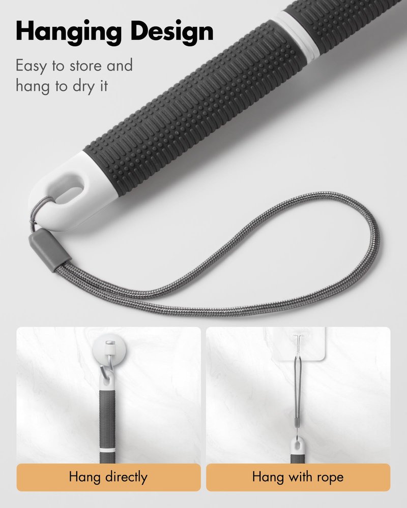 Back Scrubber Body Shower Brush: Anti Slip Long Handle Bath Brush with Stiff and Soft Bristles - Showering Exfoliator Wet or Dry Brushing for Women, Men, Elderly (Mint Green)