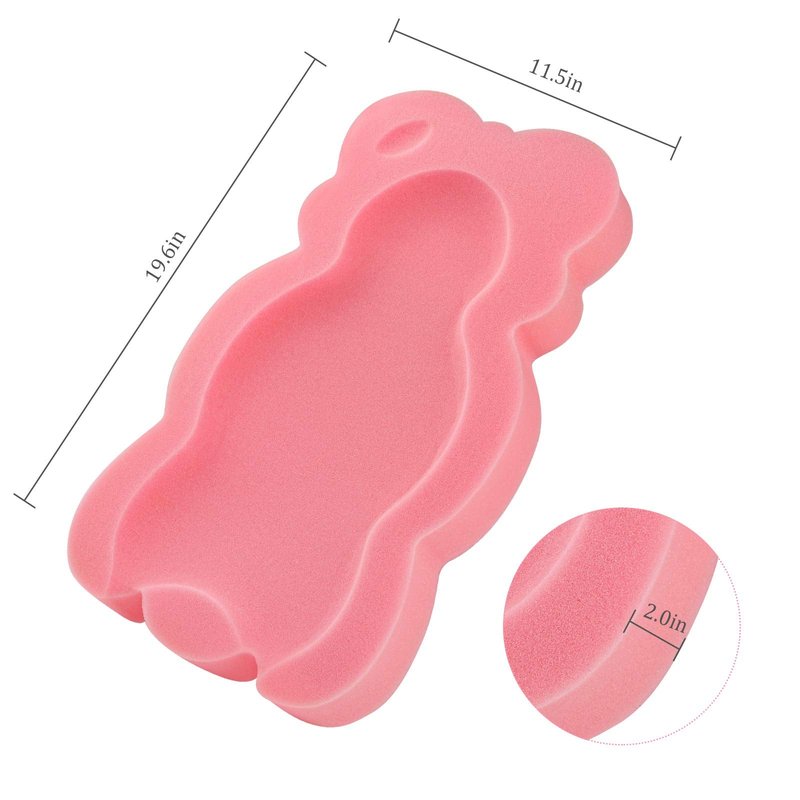 KECUCO Baby Bath Cushion Infant Bath Mat, Pad & Sponge for Toddler, Infant & Newborn (Pink-Style4)
